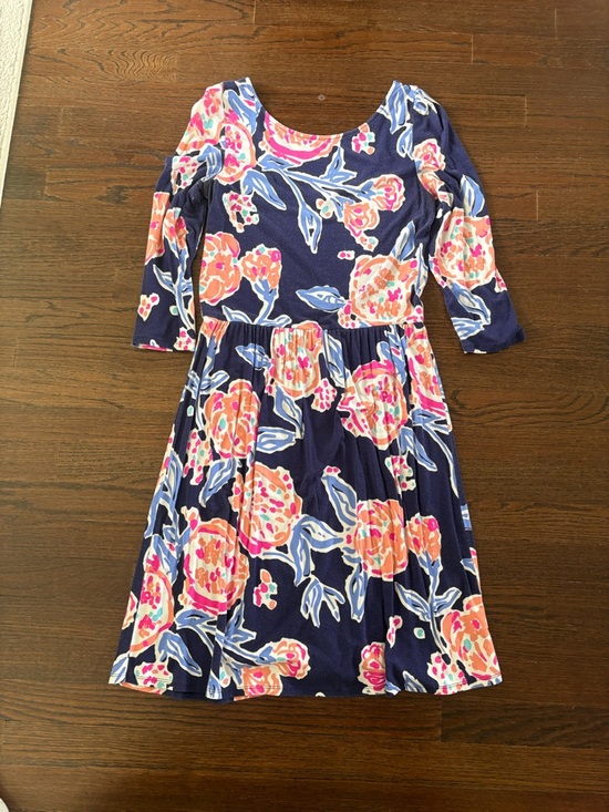 Lilly Pulitzer Dresses & Skirts - Lilly Pulitzer Navy Floral Fit-and-Flare Long Sleeve Dress